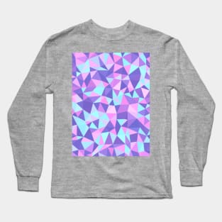 Purple, Pink, Aqua Multicolored Geometric Pattern Long Sleeve T-Shirt